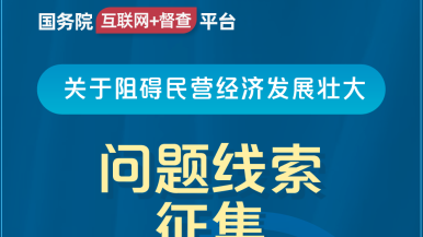 男生大鸡巴插女生小嫩逼呻吟视频国务院“互联网+督查”平台公开征集阻碍民营经济发展壮大问题线索